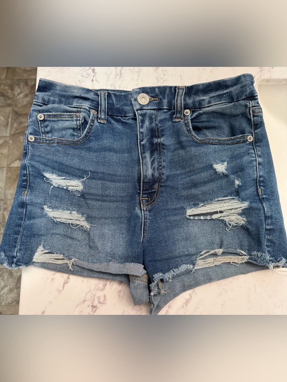 American Eagle Curvy Hi-Rise Shortie Shorts